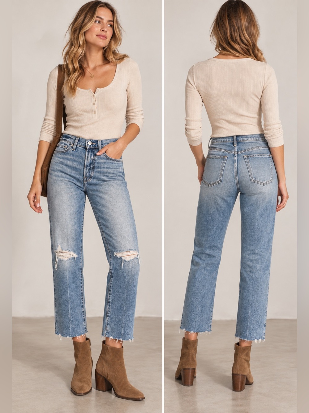 Pistola Charlie High Rise Straight Jeans Size 26 Distressed NWT Button Fly